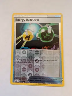 Pokemon Energy Retrieval 127/159 Crown Zenith Reverse Holo NM Card 2023 Pokemon - Image 1