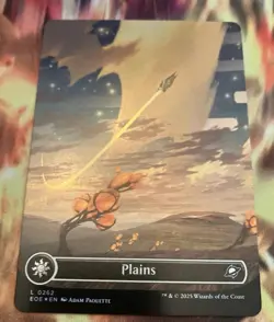L 0262 Plains GALAXY FOIL BORDERLESS Full Art Land Edge of Eternities MTG Card - Image 1