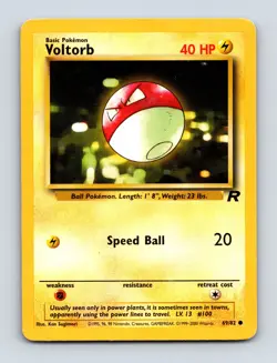 Voltorb Unlimited 69/82 Common Team RocketLight Play Near Mint Pokemon Card - Image 1