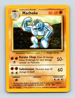 Machoke 034/102 Uncommon Base Set Light Play Near Mint Pokemon Card - Image 1