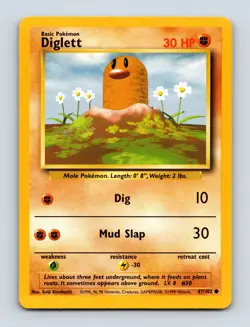 Diglett 047/102 Common Base Set Light Play Near Mint Pokemon Card - Image 1