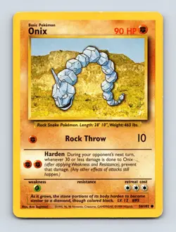 Onix 056/102 Common Base Set Light Play Near Mint Pokemon Card - Image 1