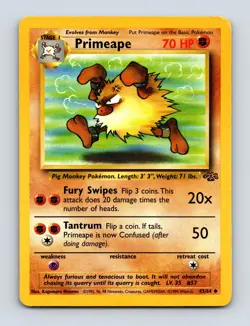 Primeape Unlimited 43/64 Uncommon Jungle Light Play Near Mint Pokemon Card - Image 1