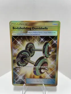 Bodybuilding Dumbbells - 161/147 - Pokemon Burning Shadows Secret Rare Card - Image 1