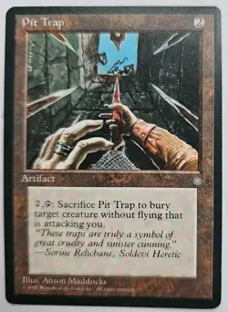 MTG Magic The Gathering Card Pit Trap Artifact Ice Age 1995 - Image 1
