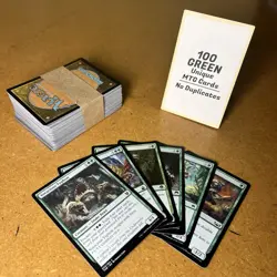 100 GREEN MTG Cards Bulk Lot Common/Uncommon No Duplicates Commander Magic - Image 1