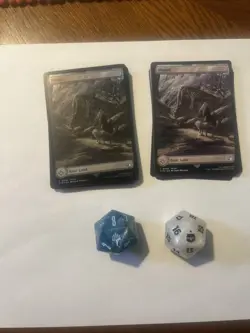 MTG Final Fantasy Set of FOIL (x16) and Regular (x16) Lands Plus D20 Dice (x2) - Image 3
