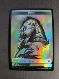 Beast 0005 / Clue 0010 (Foil) Token MTG Edge of Eternities Commander - Image 1