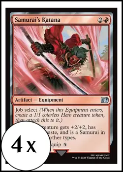 MTG - 4 x Samurai's Katana - Playset of 4x x4 - Final Fantasy - FIN - Image 1
