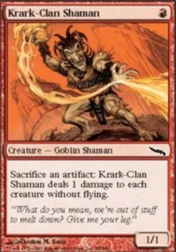 Moderate Play, English MTG Regular Krark-Clan Shaman Mirrodin Magic the Gatherin - Image 1