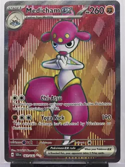 Pokemon Medicham ex 161/142 Stellar Crown Ultra Rare Full Art Holo NM - Image 1