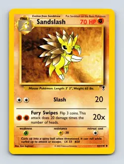 Sandslash 062/110 Uncommon Legendary Collection Light Play Near Mint Pokemon Car - Image 1