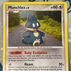 Munchlax 33/130 Non Holo Rare Diamond and Pearl Base Set Pokemon Card 2007 LP/MP - Image 2