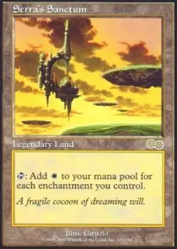 1x Serra's Sanctum Light Play, English Urza's Saga MTG Magic - Image 1