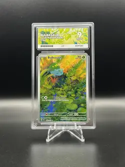 Pokemon TCG Bulbasaur Illustration Rare Card 166/165 Ace Graded Mint 9 - Image 1