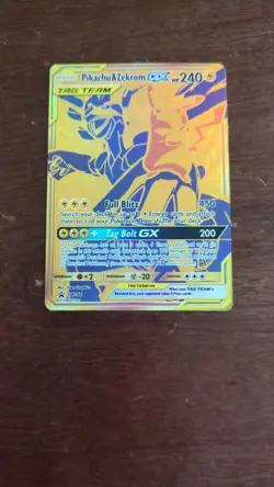 Pikachu and Zekrom GX Tag Team Holo Card *Good Condition - Image 1