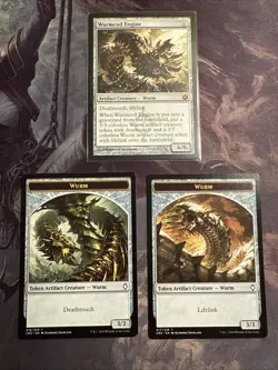 Wurmcoil Engine Mtg Scars Of Mirrodin With Wurm Tokens From CM2 - Image 1