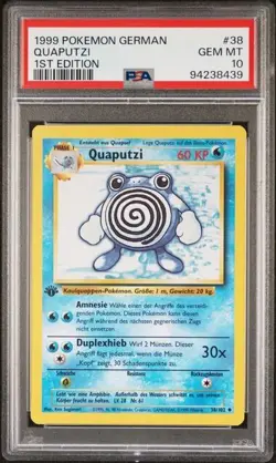 PSA 10 QUAPUTZI & QUAPSEL POLIWHIRL POLIWAG 1st EDITION GERMAN BASE SET POKEMON - Image 2
