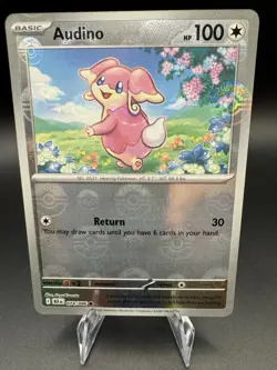 Audino Pokeball Reverse Holo 074/086 Black Bolt Common Pokemon Pack Fresh - NM - Image 1