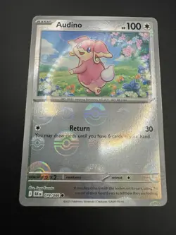 Audino Pokeball Reverse Holo 074/086 Black Bolt Common Pokemon Pack Fresh - NM - Image 4