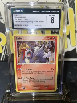 2006 Pokemon POP Series 2 Entei Holo R - CGC 8 - Image 1