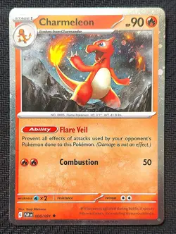 Charmeleon 2023 Pokemon Scarlet & Violet Paldean Fates 8 /91 Cosmic Holo Promo - Image 1