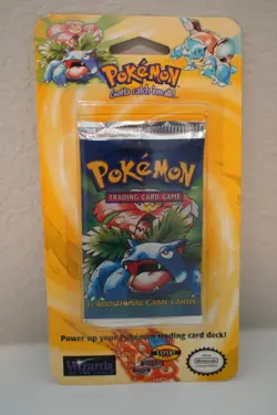 HEAVYU Pokemon 1999 WOTC Sealed Base Set Unlimited Booster Blister Pack Venusaur - Image 2