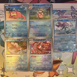 Pokemon TCG Prismatic Evolutions Pokeball Reverse Holo Bundle 5 Unique Cards - Image 1