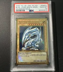 PSA 10 - 2020 Yugioh Blue Eyes White Dragon MAGO-EN001 Maximum Gold 1st Edition. - Image 1
