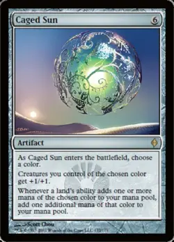 1x Caged Sun - Foil Light Play, English New Phyrexia MTG Magic - Image 1