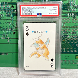 Dragonite PSA 10 Pokemon Silver Version Playing Card 149 3 of Spades Poker Lugia - Image 2