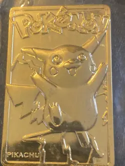 1999 Pokemon Gold Plated Pikachu Card Burger King! 💎 - Image 1
