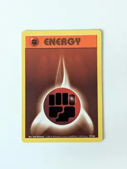 Pokemon Card WOTC Fighting Energy 97/102 Base Non-holo Unlimited 1999 - LP - Image 1