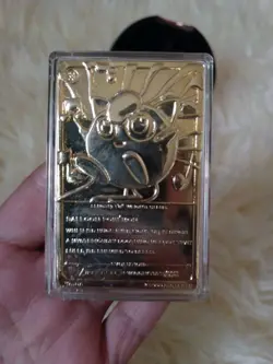1999 POKEMON JIGGLYPUFF 23K GOLD PLATED TRADING CARD IN POKEBALL - Image 3
