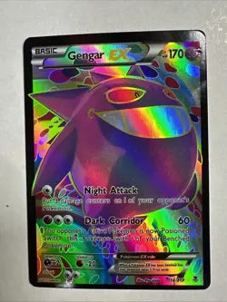 Pokemon Gengar-EX TCG Full Art Ultra Rare Card Phantom Forces 114/119 Holo - Image 1