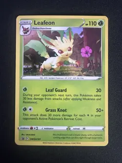 Leafeon SWSH191 Evolving Skies Black Star Promo Cosmos Holo Pokemon Card - Image 1