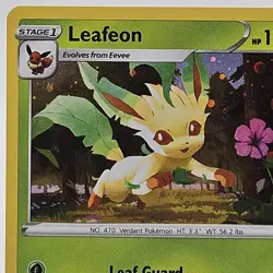 Leafeon SWSH191 Evolving Skies Black Star Promo Cosmos Holo Pokemon Card - Image 2