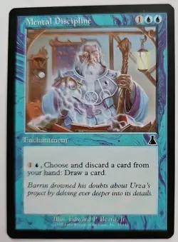 MTG Magic The Gathering Card Mental Discipline Enchantment Blue Urza's Destiny - Image 1