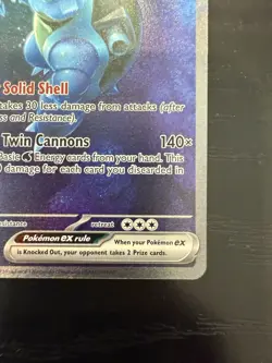 Pokemon Blastoise EX 200/165 Full Art Ultra Rare SV 151 English Holo Card - Image 3