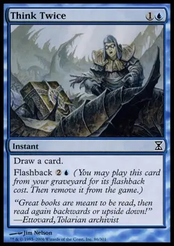 MTG magic cards 2x Think Twice Time Spiral Light Play, English - Image 1