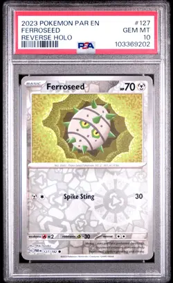 Pokemon Ferroseed Reverse Holo 127/182 PSA 10 Paradox Rift *821 - Image 1