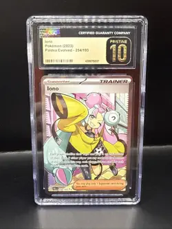 Pokemon CGC 10 Iono 254/193 Paldea Evolved Full Art Trainer Pristine - Image 1