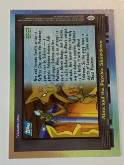 2000 Topps Pokemon TV #EP21 Abra and the Psychic Showdown (D) Silver Foil - Image 2