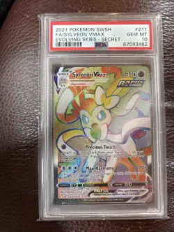 2021 Pokemon SWSH Evolving Skies Sylveon VMAX 211/203 FA Secret Rare PSA 10 - Image 4