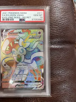 2021 Pokemon SWSH Evolving Skies Sylveon VMAX 211/203 FA Secret Rare PSA 10 - Image 5