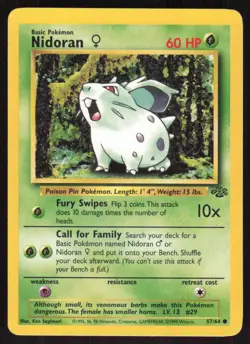 Pokemon TCG Jungle #57/64 Nidoran F NM - Image 1