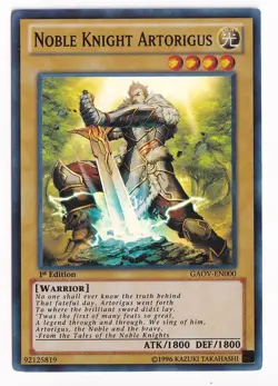 Noble Knight Artorigus GAOV-EN000 1st Edition Yugioh NM - Image 1