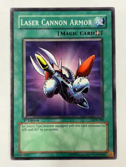 Yugioh LOB-089 Laser Cannon Armor 1st Ed. Vintage Original Mint out of Pack - Image 1