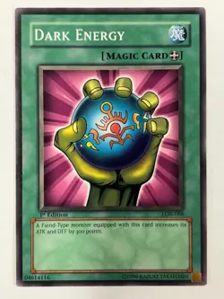 Yugioh LOB-088 Dark Energy 1st Ed. Vintage Original Mint out of Pack - Image 1