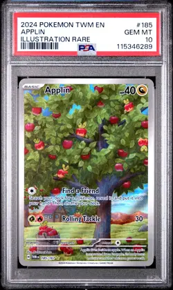 2024 POKEMON TWM EN-TWILIGHT MASQUERADE ILLUSTRATION RARE #185 APPLIN PSA 10 - Image 1